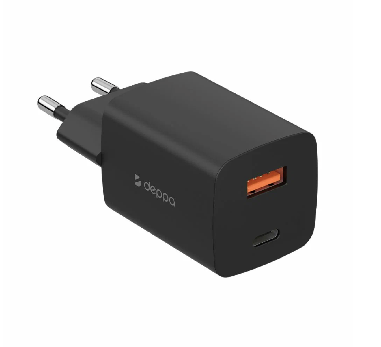 Купить Сетевое зарядное устройство Deppa USB A + USB-C, PD 3.0, QC 3.0,  45W, GaN, черный в Туапсе - 100% низкая цена!